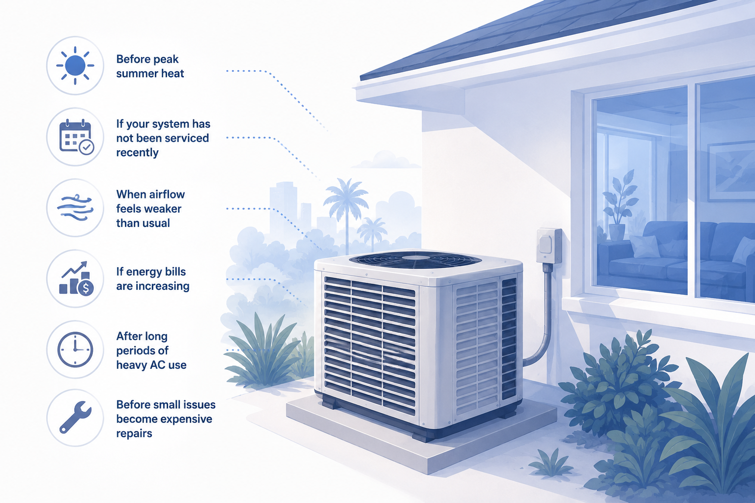 Seasonal air conditioner maintenance service