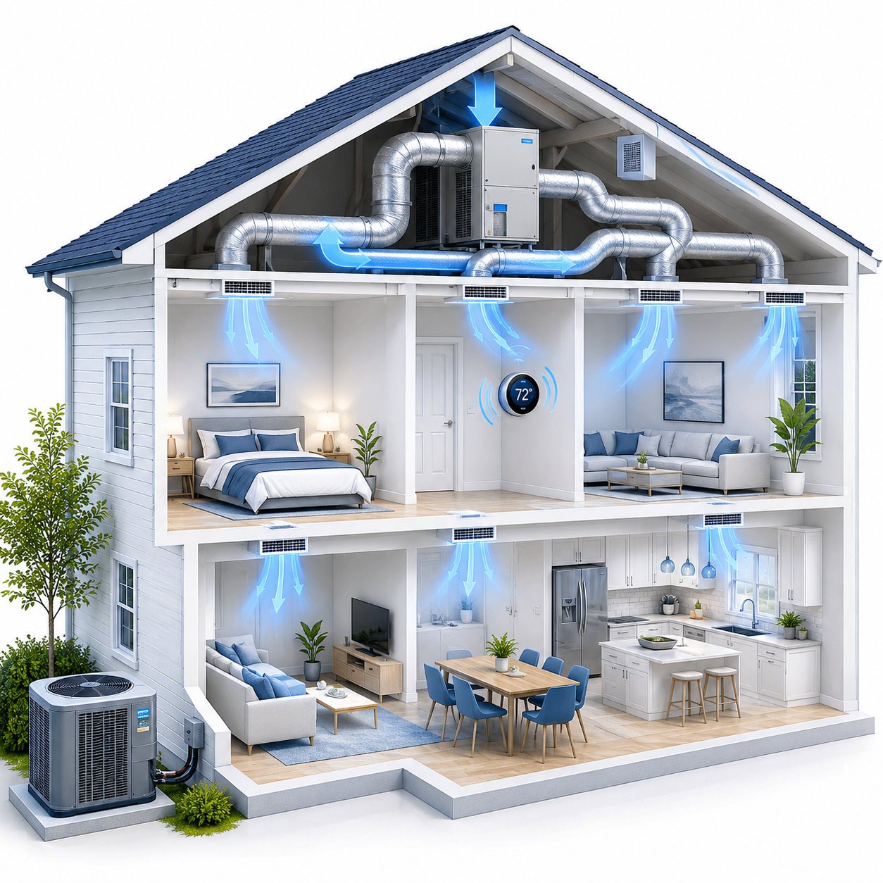 Residential central AC system