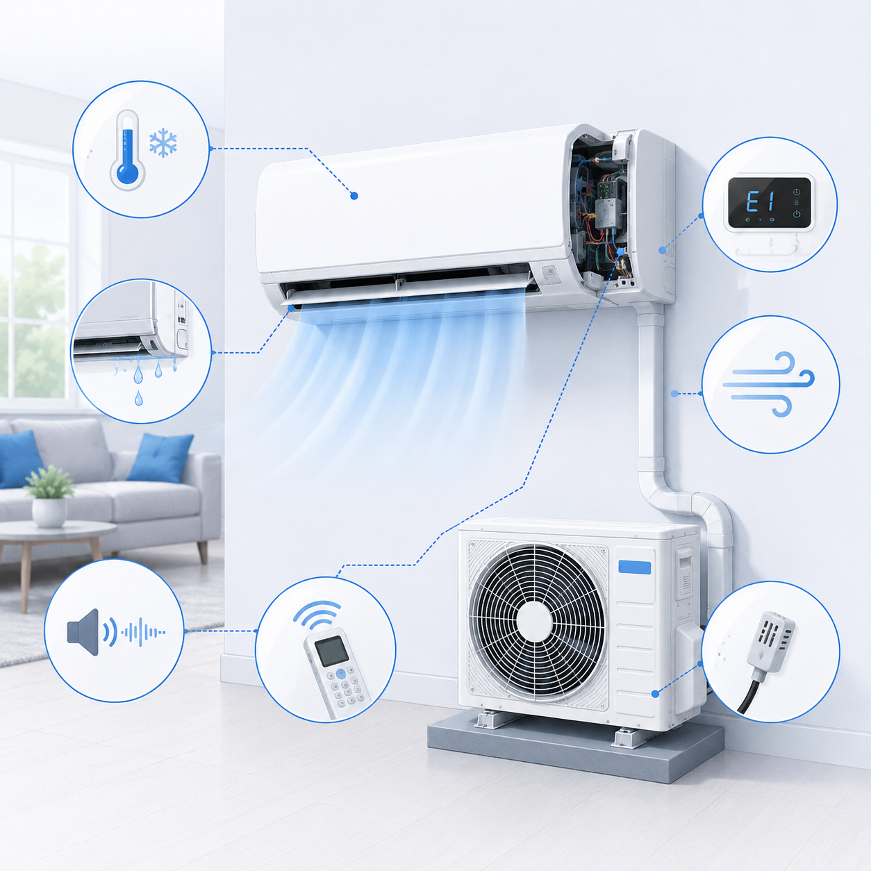 Wall mounted ductless mini-split repair